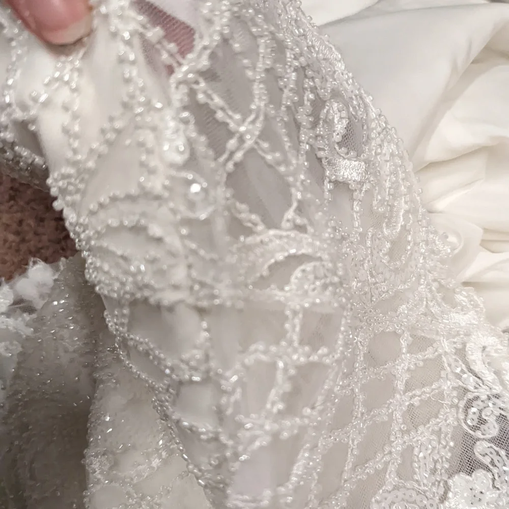 Dixie WOO TOO Boho Hand Beaded Lattice Wedding Dress - Picture 3 of 3